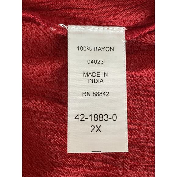 CATHERINES 2X Boho Embroidery Top Blouse Floral Fairy Artsy Flowy Flutter Sleeve - Picture 7 of 11